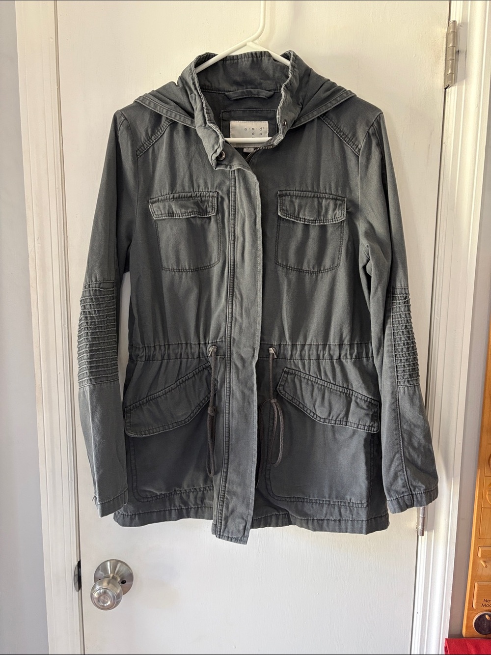 Women's Charcoal Hooded Farmer Jacket